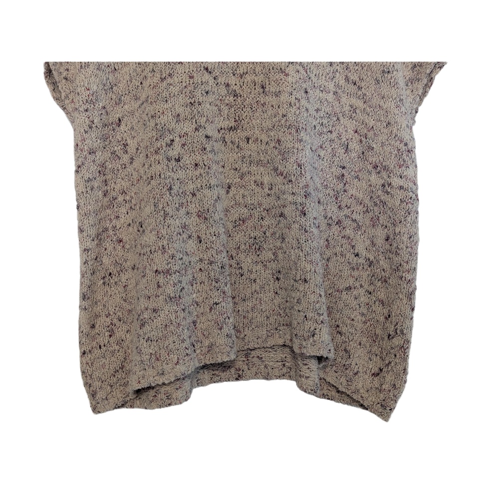 Pure Jill Short Sleeve Knit Sweater Womens MP Beige Speckled Minimalist Soft - Picture 3 of 11